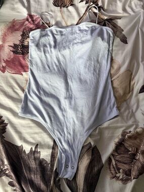 Hollister Light Blue Ribbed Tank One-Piece Bodysuit